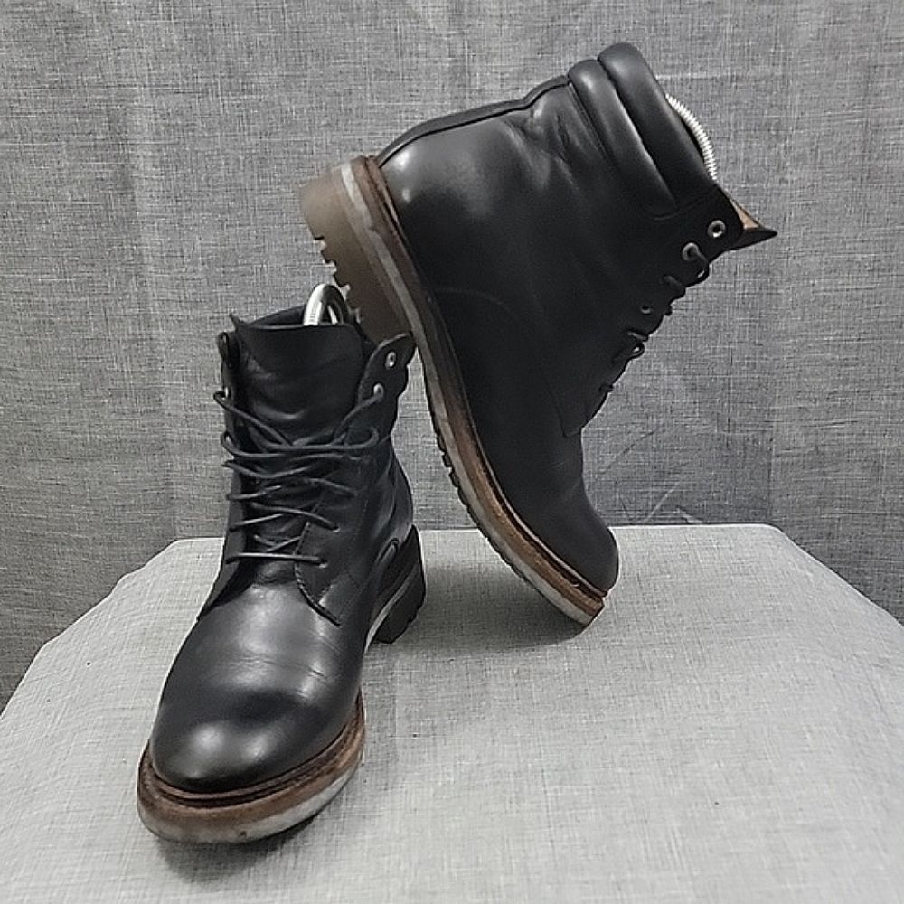 Aigle Black Leather Men's Chukka Boots Lace-Up Rare SZ 39EU / 6US